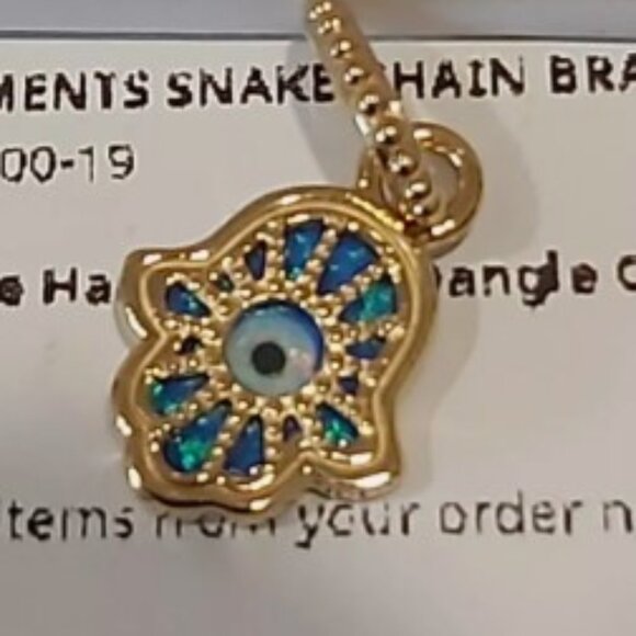 AUTH PANDORA Moments Opalescent Blue Hamsa Hand Dangle Charm 762699C01 - Picture 10 of 16